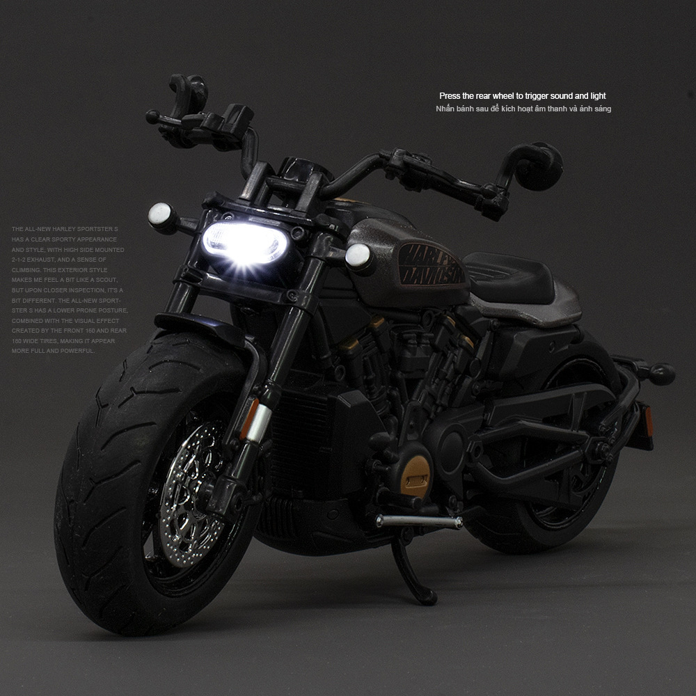 Escala 1 : 12 Harley Davidson Sportster S Alloy Diecast Modelo De
