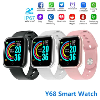 Y68 /d20 Relógio Esportivo Bluetooth Smart Watch Monitor de freqüência cardíaca à prova d