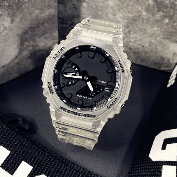 Relógio De Discagem Octogonal Masculino À Prova De Choque Multifuncional De Tela Dupla Relógios Esportivos Masculinos Sem Caixa