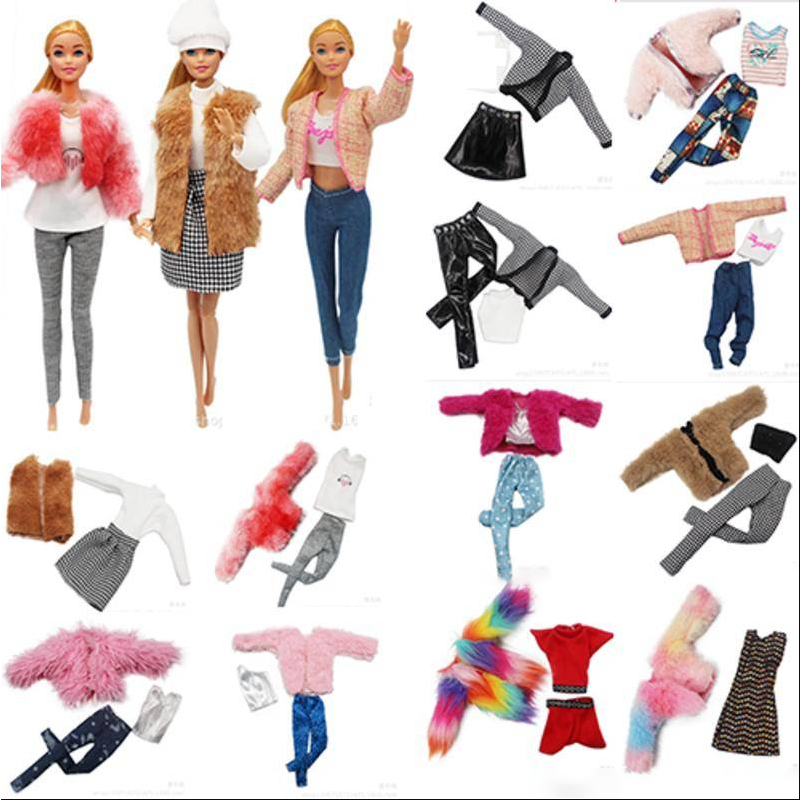12pçs = Festa Artesanal, 5 Conjuntos De Roupas Fashion Estilo Misto Vestido  + 7 Pares De Acessórios Sapatos Para Boneca Barbie Melhor Presente  Brinquedos De Menina - Acessórios Para Bonecas - AliExpress