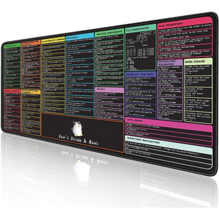 ProbTis 90x40cm Linux Commands Line Mouse Pad Atalhos De Rato Folha Para Kali/Red Hat/Ubuntu/OpenSUSE/Arch/Debian/Unix Programador Extendido Grandes Presentes De Graduação Em Tapete De Mesa