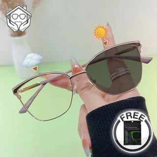 Óculos Fotocrômicos Anti-Radiação Para Mulheres Homens Lentes Substituíveis Molduras De Retro Estéticas De Vidro Transição Computador Legit Luz Azul