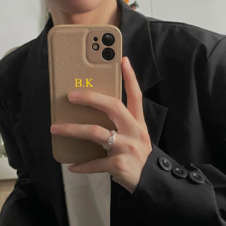 Cartas Personalizadas De Ouro Nome Da Capa Para iPhone 15 Plus 15 Pro Max Iniciais PU Gravada Em Couro 13 14