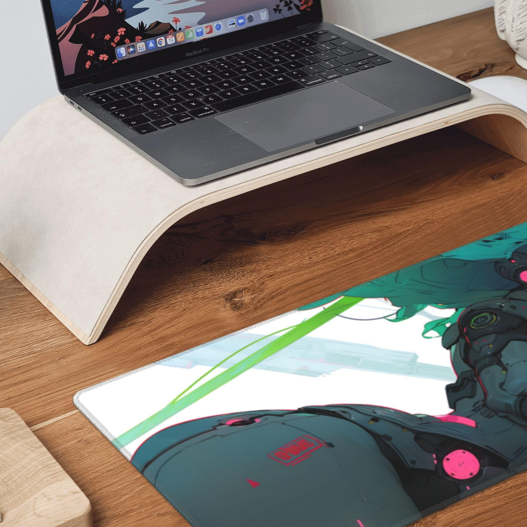 Cyberpunk Mouse Pad com impressão de pintura de paisagem grande para jogos  base de borracha antiderrapante Mousepad anime