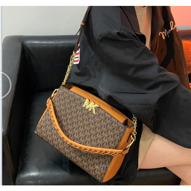 100% autêntica MK Bolsa de mão feminina Bolsa de ombro Crossbody 2023 Fashion Luxury Leather Shopping Bag # 630