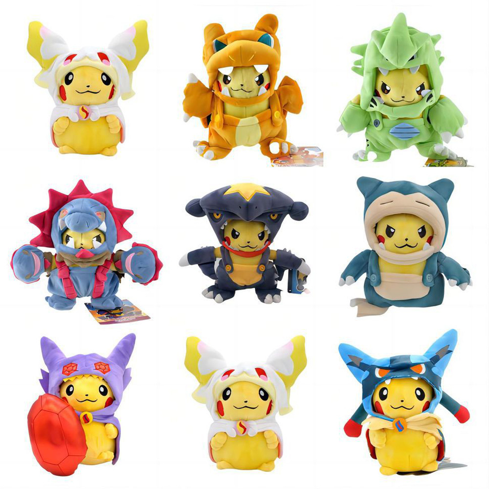 17 Estilo Pokemon Anime Figura Pikachu Snorlax Lucario Charizard X/Y Rayquaza Slowpoke Tabu Nai Yamirami Garchomp Tyranitar Hydreigon Brinquedos De Pelúcia Boneca