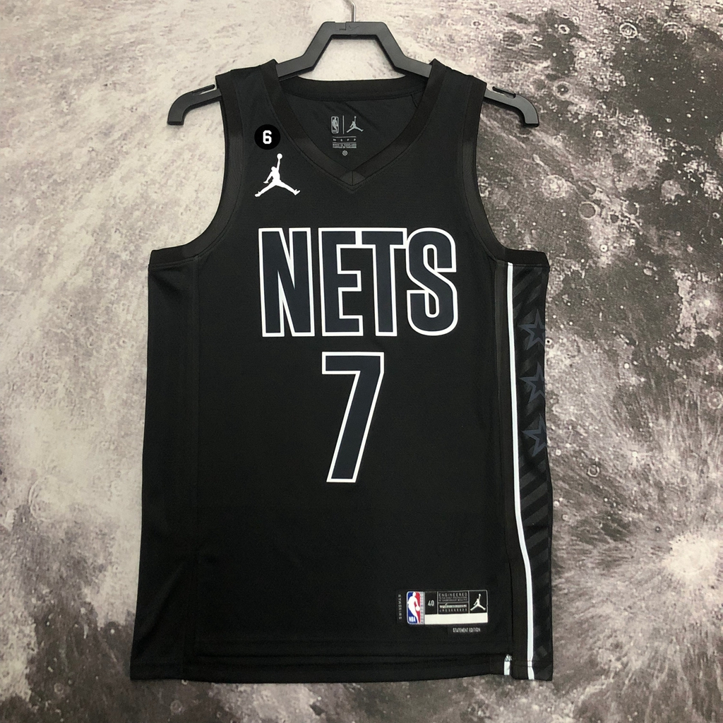 Masculino Camisa Brooklyn Nets Kevin Durant 2023NBA Preto Basquetebol Jersey