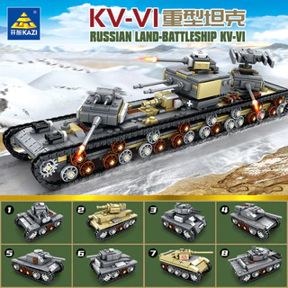 ((Conjunto Oito em Um) Kaizhi Compatível Lego Crianças Lego Brinquedos Educacionais Montados Brinquedos Educacionais Tanque de Avião Navio de Guerra Blocos de Construção do Navio de Guerra Militar II Tanque da Guerra Mundial