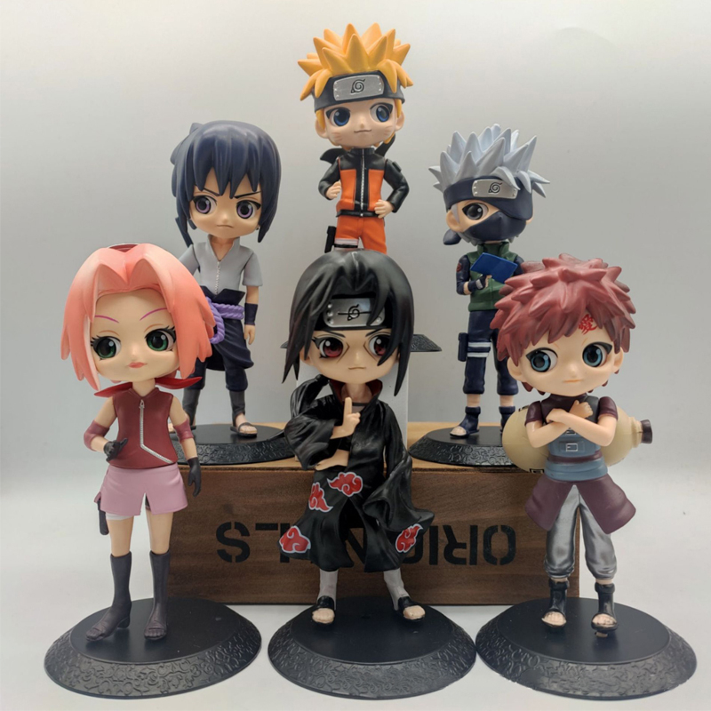 Anime Naruto Figura Brinquedo Modelo 10cm Kakashi Uzumaki Naruto Jiraiya  Sakura Gaara Kawaii Desenho animado Keychain Pendant Decoração