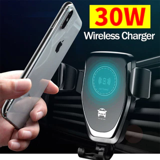 Carregador Sem Fio Para Carro Rápido De 30W Ventilador De Ar Suporte Telefone Celular Painel De Sucção IOS Android