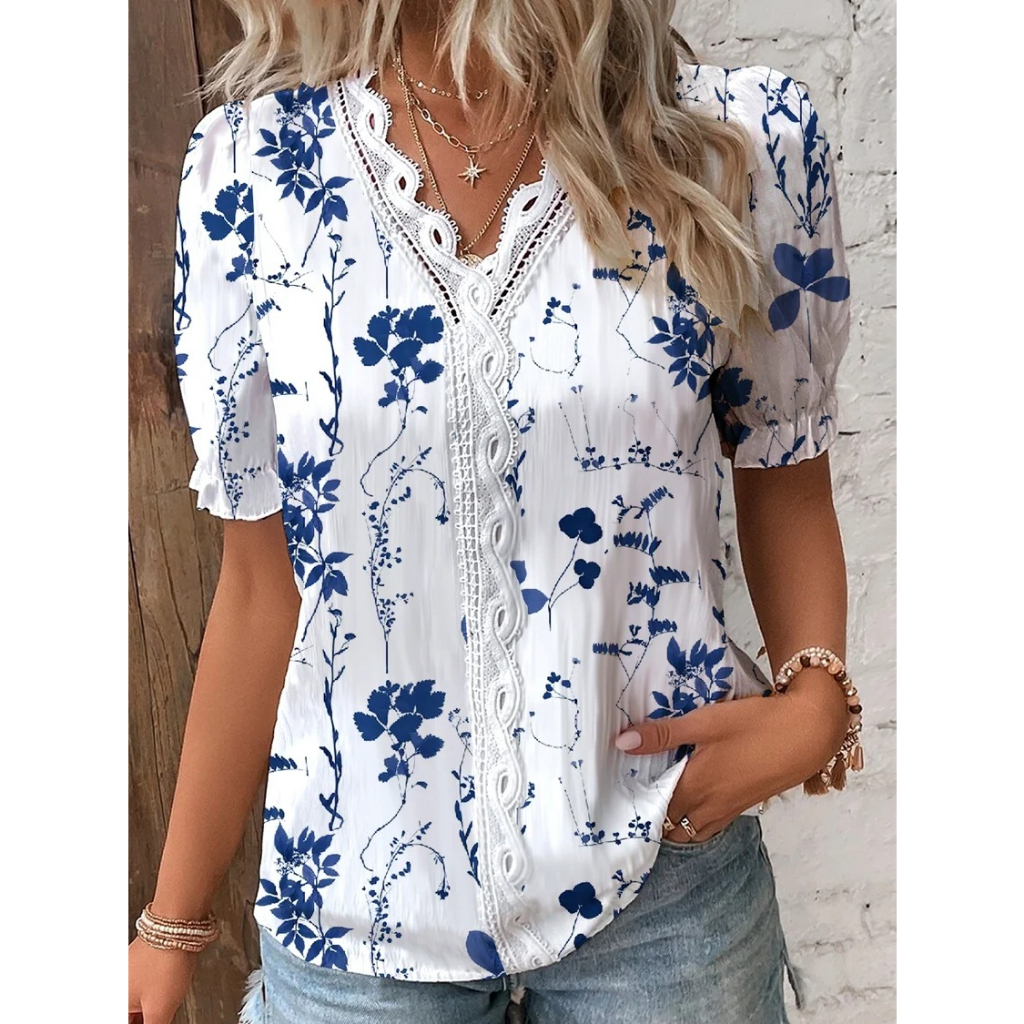Hot blusas estampadas verão 2019 Clearance