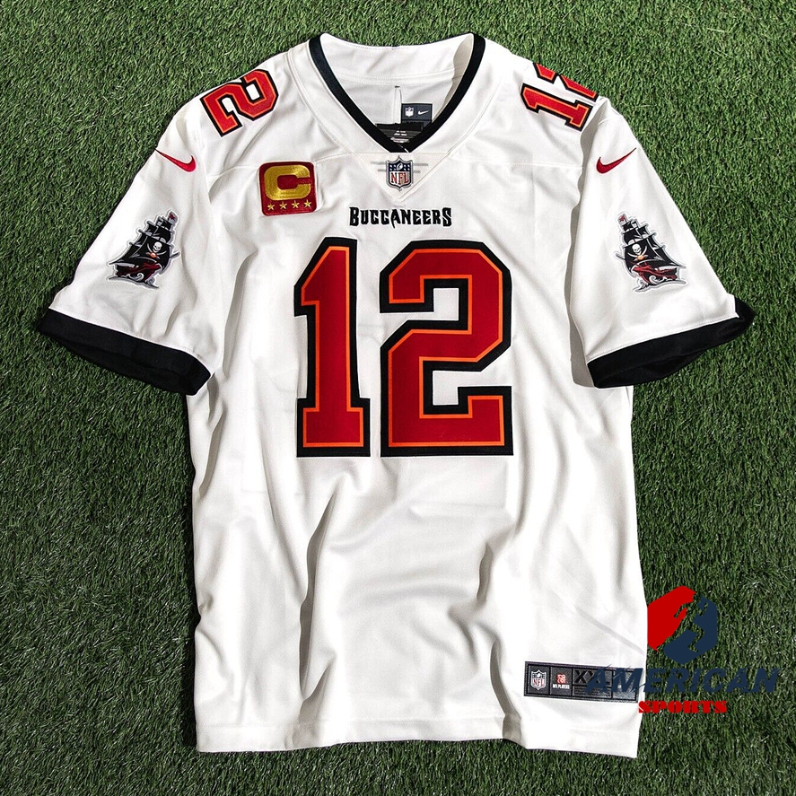 Camisa Tampa Bay Buccaneers 2023NFL 12 Tom Brady Branco Limitado Camiseta De Futebol Americano Jersey