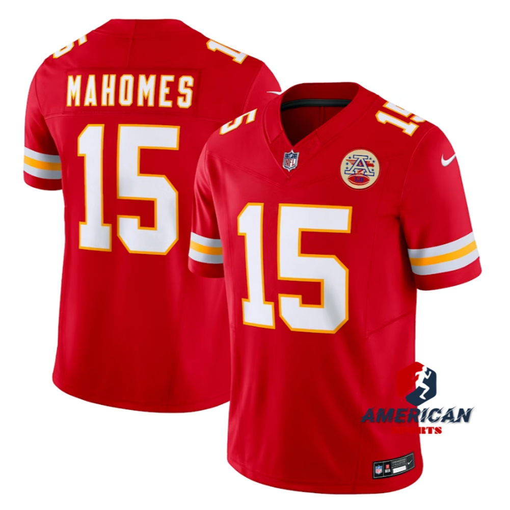 2024 New Camiseta Masculina 2024NFL Kansas City Chiefs 15 Patrick Mahomes regata Limited Camisa De Futebol Americana Jersey