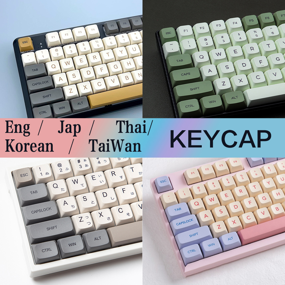 Bonito kawaii arco-íris mundo personalidade keycaps perfil pbt