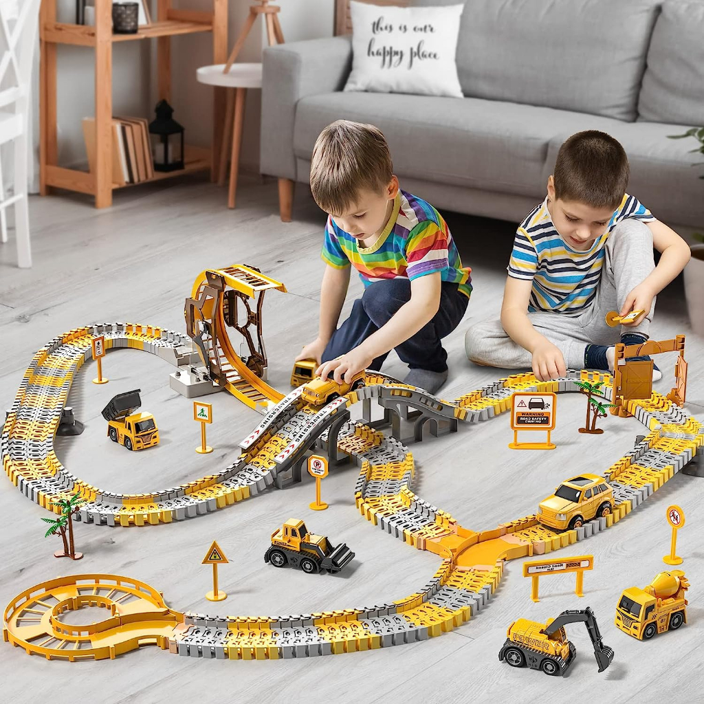 Gamma Baby-Jogo De Pista De Corrida Ferroviária Brinquedos Diy Toys For Kids Montagem Curva Flash Flexível Presentes Educacionais Para Carros Leves