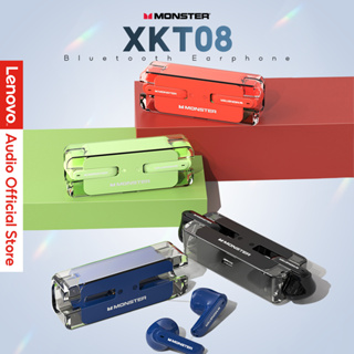 Lenovo × Monster XKT08 TWS Bluetooth 5.3 Fones De Ouvido Sem Fio Estéreo De Toque Inteligente De Baixa Latência Cancelamento De Ruído À Prova D