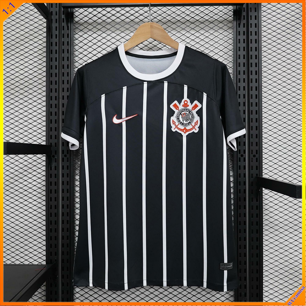 2023-24 Corinthians Cinto Preto Masculino II Camisa De Futebol
