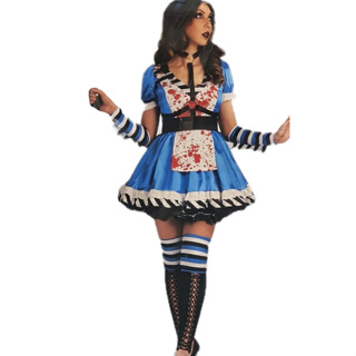 Fantasia Biggy Store Brasil Compatível com Fantasia Feminina do País das  Maravilhas Adulto Traje Alice Festa de Halloween Carvanal Fantasia Colorida  Maluca (G)