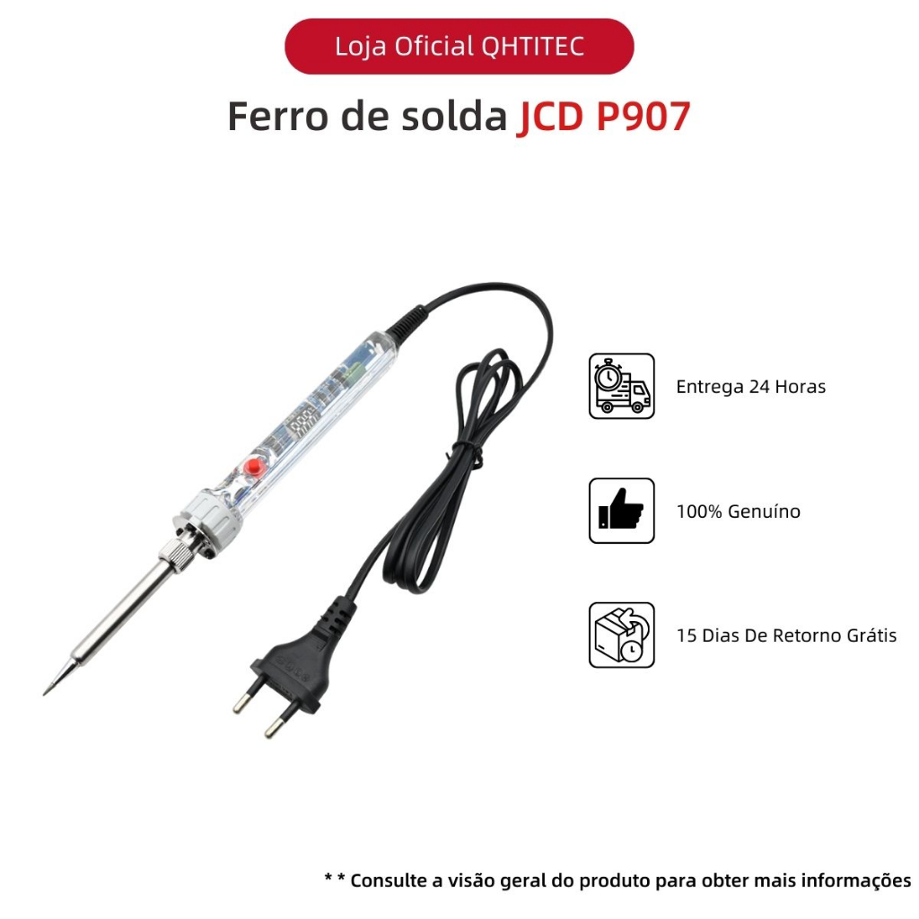 JCD 90W Ferro De Solda Elétrico Novo P907 Display Digital LCD Transparente Temperatura Ajustável 220V/110V Ferramentas
