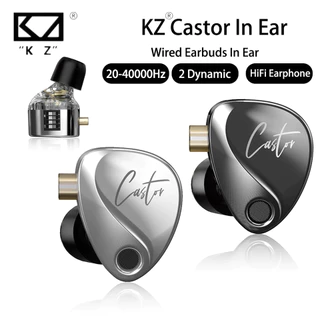 KZ Castor In Ear HiFi Earphone 2 Fone De Ouvido Dinâmico De Alta Qualidade Sintonizável Armadura Balanceada Fones Monitor Cancelando