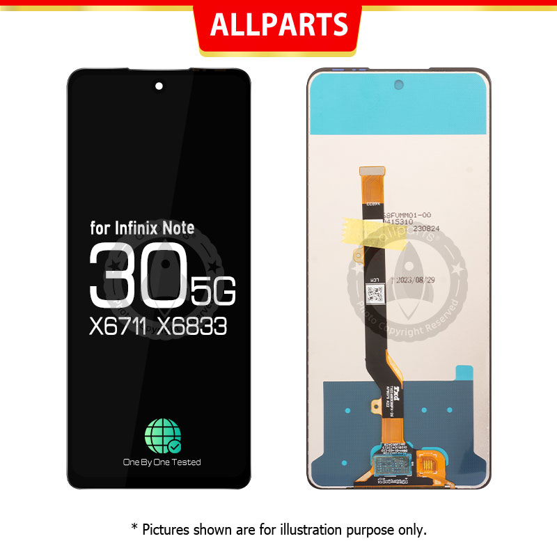 Display Allparts Para Infinix Note 30 5G X6711 X6833 Lcd Substituição Do Digitalizador De Tela Sensível Ao Toque