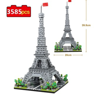 3585pcs Modelo De Arquitetura Mundial Blocos De Construção Paris Torre Eiffel Tijolos Micro Diamante Bricolage Para Crianças Presente