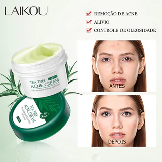 Creme Facial Para Árvore De Chá/Acne/LAIKOU/Controle De Oleosidade/Reparação De Poros 20g em Oferta na Shopee