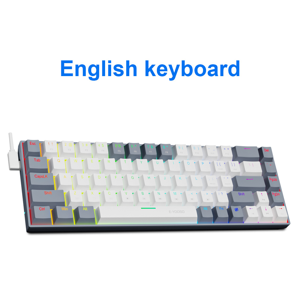 E-YOOSO Teclado Português Brasileiro Z686 RGB USB 60 % Mini