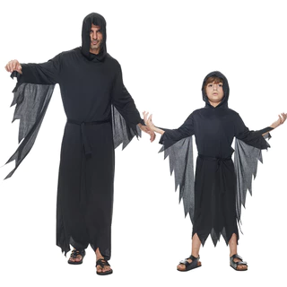 Adulto Ceifador Fantasia De Halloween Homens Grito Fantasma Cosplay Fantasias De Meninos Alma Do Diabo Pais E Filhos Fantasmas Assustadores Vestir