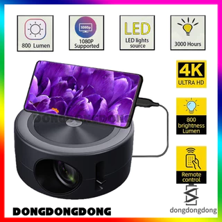 Salange LED Mini Projetor De Vídeo Móvel Suporte Ao Home Theater 1080P Tela Sincronizada USB Infantil PK YT200