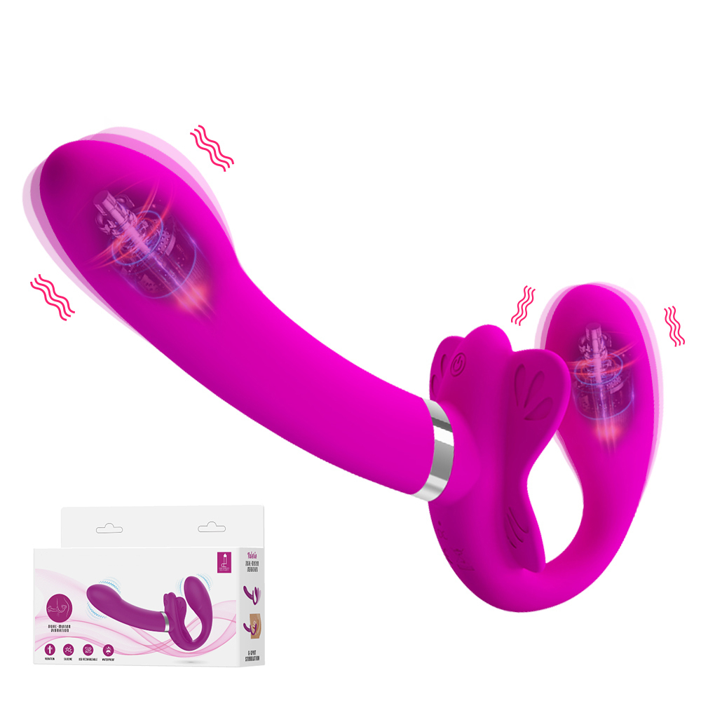 HW 10 Freqüências Dilldo Feminino Sem Alças Vibrador Duplo Para Estimulador De Ponto-G Brinquedos Sexuais Adultos