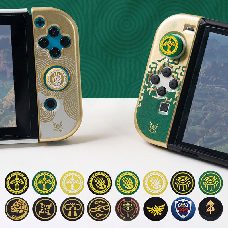 2pc Zelda Capa Flexível De Silicone Grip Polegar Para Nintendo Switch Oled NS Lite JoyCon Controle De Jogos Analógico Joystick Protetora Acessórios