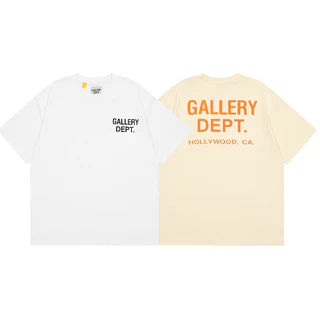 Galeria Street Wear Top Dept Souvenir Lembrança Estilo Comemorativo Impressão de cartas de alta qualidade Camiseta de manga curta Homens Mulheres Mesmo Estilo Versão solta