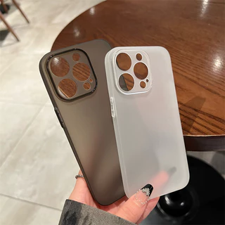 Ultra Fino 0.3mm TPU Caso Para iPhone 16 15 14 Pro Max Plus Embalagem Macio Fosco Claro Anti Impressão Digital Câmera Capa Protetora