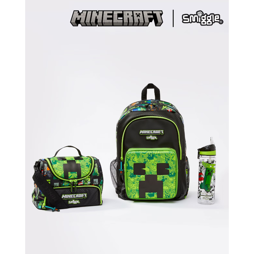 Mochila Clássica Smiggle MINECRAFT Para Crianças Do Ensino Fundamental