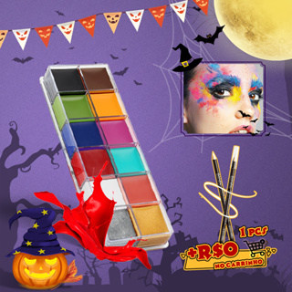 IMAGIC Kit de Maquiagem para Tatuagem Facial/Corporal / Arte com Pintura Óleo para Halloween/Festas em 12 Cores Lindas