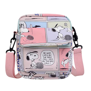 2023 Nova Bolsa Em Forma De Cruz Snoopy Saco De Corpo Fofo Versão Coreana De Um Ombro Quadrado Pequeno