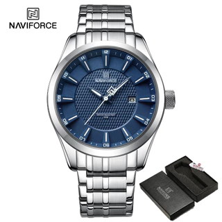 NAVIFORCE Design Original Relógios De Moda Masculinos De Aço Inoxidável Calendário Simples Pulso À Prova D'água 8032