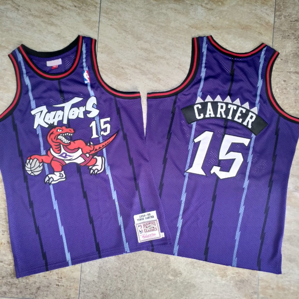 Raptores Masculinos De Londres Vince Carter Mitchell Ness 1998-99 Hardwood Classics Jersey-Roxo/Branco/Preto