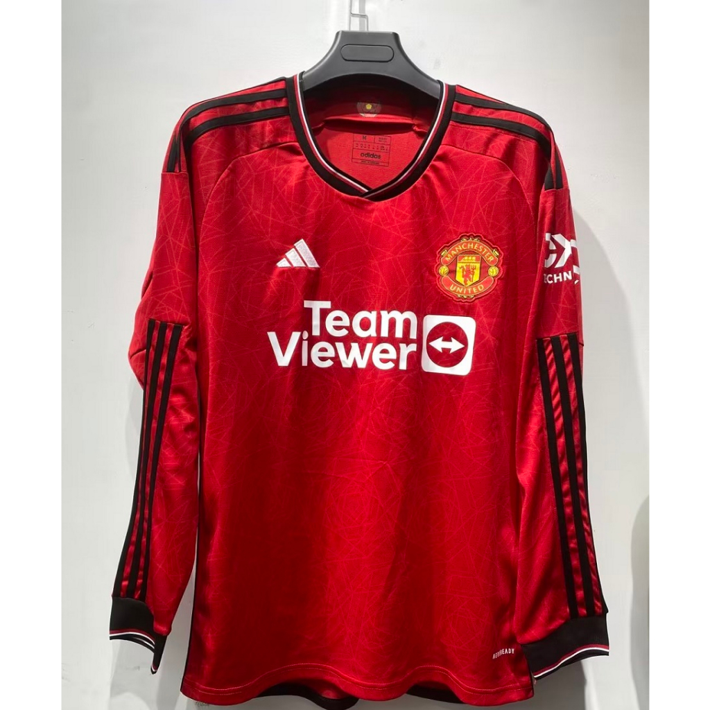 Fãs Versão Manchester United 23 24 Home Long/SHort SLeeves Homens Camisas De Futebol