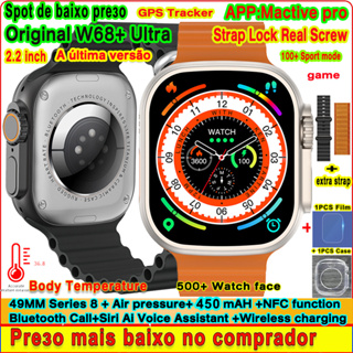 Relógio Original W68 + Ultra Smart Watch 49mm Série IWO 8 NFC Pressão De Ar Bluetooth Siri W68 PLUS