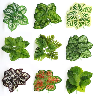 Folhas Artificiais Planta Falsa Verde Flor Monstera Buquê Casa Jardim DIY Vasos Ornamentos Decoração