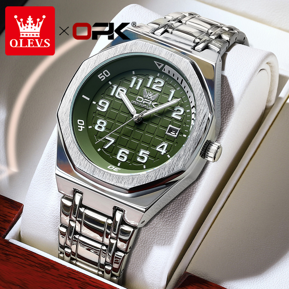 OLEVS 8158 Relogio Masculinos Luxo Prova D’água Original Dourado Esportivo De Aço Cronógrafo Quartzo