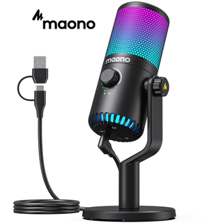 Microfone USB Maono DM30 Condensador Mic RGB Para Jogos Gamer Com Ganho E Light PC , Computador , Telefone , Gravação , Transmissão Ao Vivo