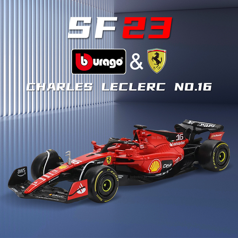 Bburago 1 : 43 2023 F1 Ferrari SF23 No.16 Charles Leclerc No.55 Carlos Sainz Red Bull RB19 Mercedes W14 MCL60 A523 C43 Fórmula Liga Metálica Fundida Carro Modelo Brinquedo Coleção Presentes