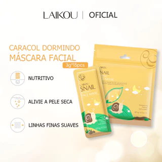 LAIKOU Extrato De Caracol Máscara Adormecedora Facial Reduzir Pontos Rugas Creme Hidratante Controle De Óleo Poros 15pcs em Oferta na Shopee
