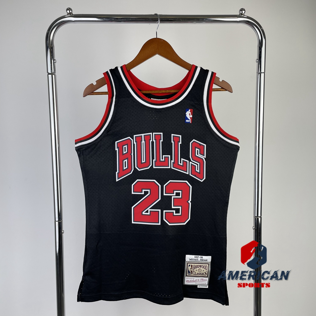Masculino Chicago Bulls Michael Mitchell & Ness Black Camiseta 2023nba 1997-98 Hardwood Clássicos Autênticos Jogadores De Basquetebol Jersey
