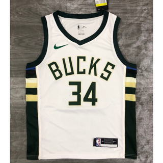 Nike / Men's 2021-22 City Edition Milwaukee Bucks Giannis Antetokounmpo #34  White Cotton T-Shirt