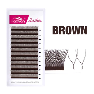 FADVAN Pestanas YY Marrons 0,07mm 14mm 15mm D Em Chamas Naturais