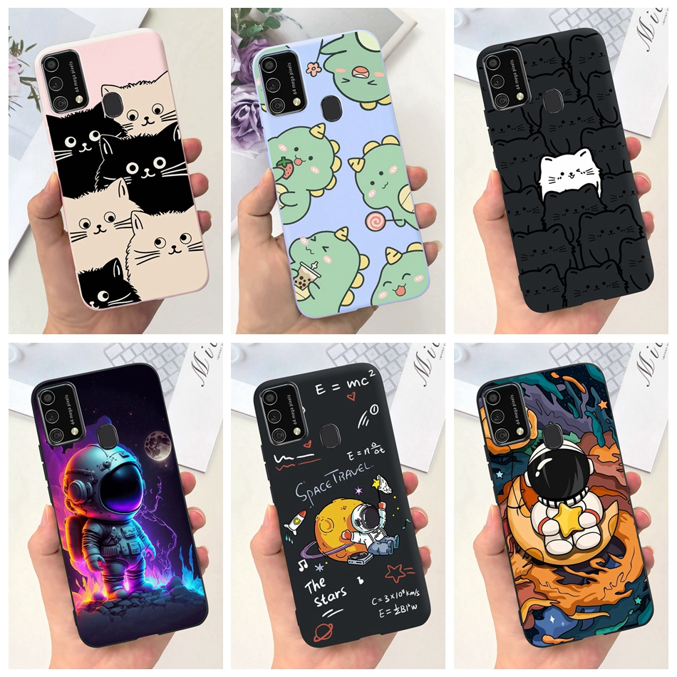 Samsung Galaxy M21s M31 Prime F41 SM-F415F M315F Dinossauro Gato Fofo Astronauta Cartoon Candy Cor Da Caixa De Silicone Macio TPU
